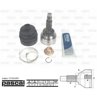 PASCAL G10343PC - Embout de cardan avant (kit de réparation)