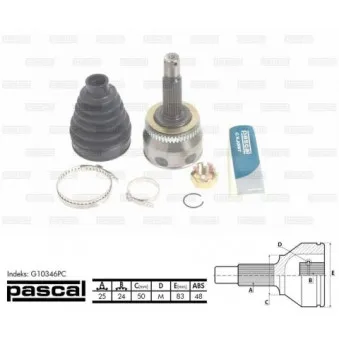 PASCAL G10346PC - Embout de cardan avant (kit de réparation)