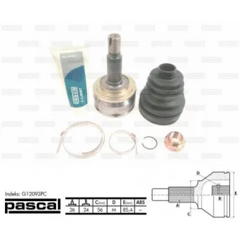 PASCAL G12093PC - Embout de cardan avant (kit de réparation)