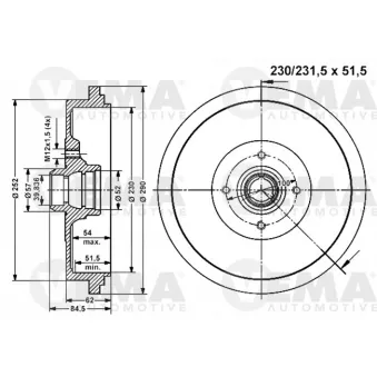 Tambour de frein VEMA OEM 357501615