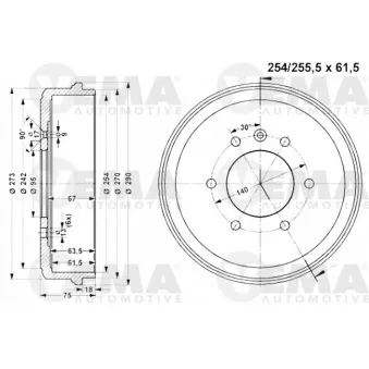 Tambour de frein VEMA OEM G0091118872