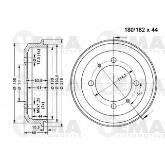 Tambour de frein VEMA OEM 5841122020