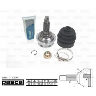Embout de cardan avant (kit de réparation) PASCAL OEM GD382550XA