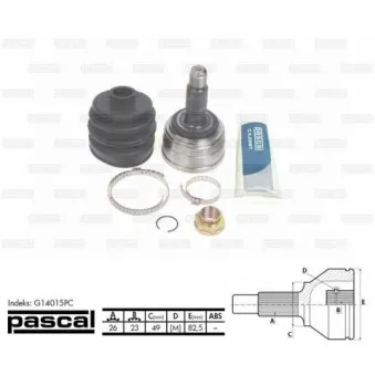 PASCAL G14015PC - Embout de cardan avant (kit de réparation)