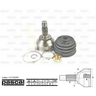 Embout de cardan avant (kit de réparation) PASCAL OEM 3273N2