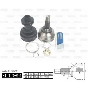 Embout de cardan avant (kit de réparation) PASCAL OEM 3273GC