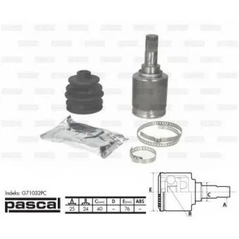 Embout de cardan avant (kit de réparation) PASCAL OEM 39101AV315