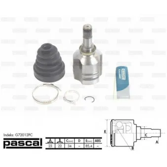 Embout de cardan avant (kit de réparation) PASCAL OEM 4340305030