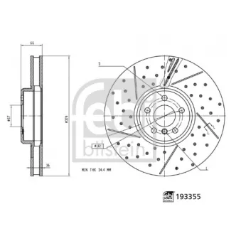 Disque de frein avant gauche FEBI BILSTEIN OEM 34106895647