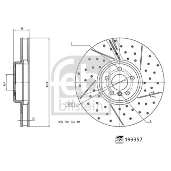 Disque de frein avant droit FEBI BILSTEIN 193357