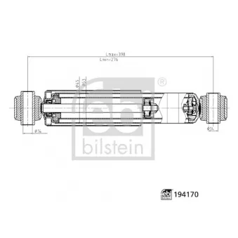 Jeu de 2 amortisseurs arrière FEBI BILSTEIN OEM A4153260300