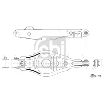 Bras de liaison, suspension de roue arrière gauche FEBI BILSTEIN OEM 4874042020