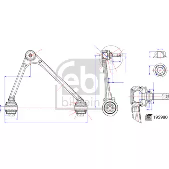 Bras de liaison, suspension de roue avant droit FEBI BILSTEIN OEM C2P25603