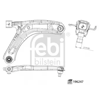Bras de liaison, suspension de roue avant droit FEBI BILSTEIN OEM 555013187R