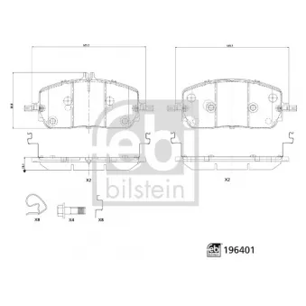 Jeu de 4 plaquettes de frein avant FEBI BILSTEIN 196401