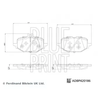 Jeu de 4 plaquettes de frein arrière BLUE PRINT ADBP420186