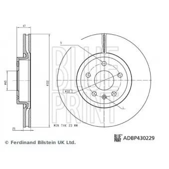Boulon / Vis, étrier de frein BLUE PRINT ADBP430229 pour MG MG HS 1,5 T - 162cv
