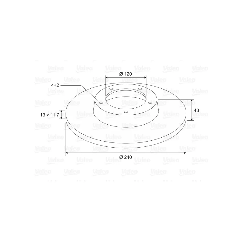 Jeu de 2 disques de frein avant VALEO 186236 - Visuel 1
