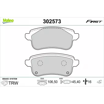 Jeu de 4 plaquettes de frein arrière VALEO OEM 440608235R