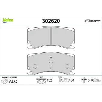 Jeu de 4 plaquettes de frein avant VALEO OEM 1610696480