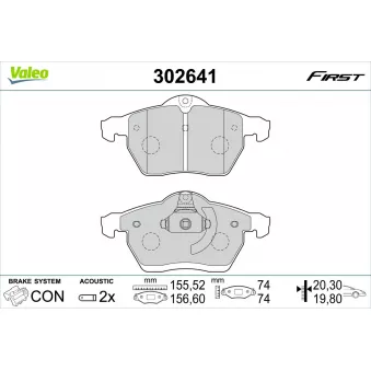 Jeu de 4 plaquettes de frein avant VALEO OEM 9195064