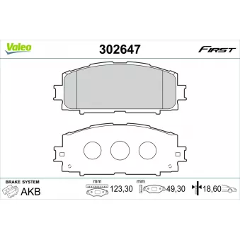 Jeu de 4 plaquettes de frein avant VALEO OEM 0446552260