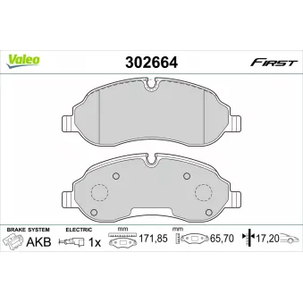 Jeu de 4 plaquettes de frein avant VALEO OEM BK312K021AF