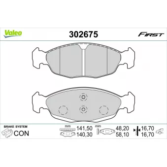 Jeu de 4 plaquettes de frein arrière VALEO OEM JLM21919