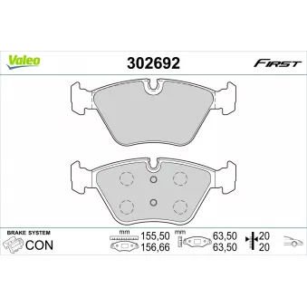 Jeu de 4 plaquettes de frein avant VALEO OEM 34116754705