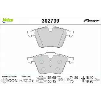 Jeu de 4 plaquettes de frein avant VALEO OEM 31323601