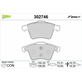 Jeu de 4 plaquettes de frein avant VALEO OEM 7H0698151F