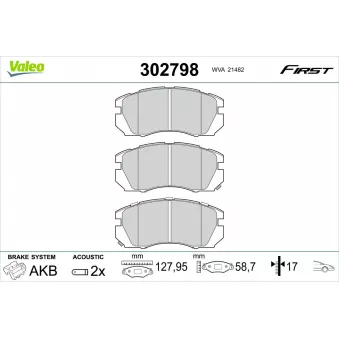 Jeu de 4 plaquettes de frein avant VALEO OEM 26296FA040