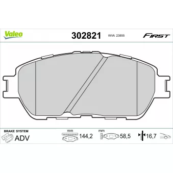 Jeu de 4 plaquettes de frein avant VALEO OEM 0446533350