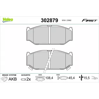 Jeu de 4 plaquettes de frein avant VALEO OEM 5581071L02