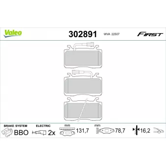 Jeu de 4 plaquettes de frein avant VALEO OEM 773676677
