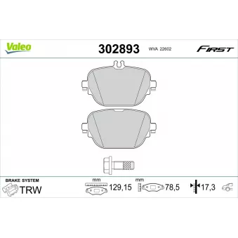 Jeu de 4 plaquettes de frein arrière VALEO OEM 0004209203