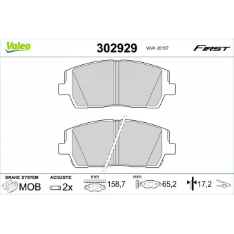 Jeu de 4 plaquettes de frein avant VALEO OEM 58101S1A80