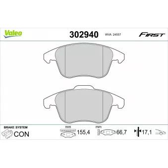Jeu de 4 plaquettes de frein avant VALEO OEM 1647862680