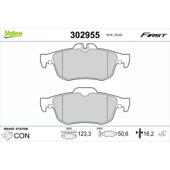 Jeu de 4 plaquettes de frein arrière VALEO OEM 440602154R