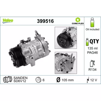 Compresseur, climatisation VALEO OEM R1580046