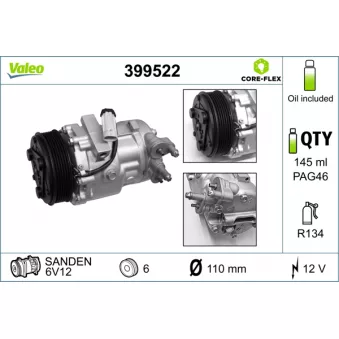 Compresseur, climatisation VALEO OEM 13106850