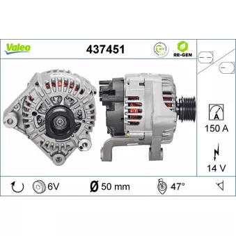 Alternateur VALEO 437451 pour BMW Série 7 730 i/Li - 231cv