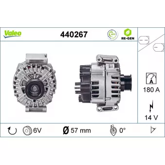 Alternateur VALEO 440267 pour MERCEDES-BENZ CLASSE S S 400 Hybrid - 279cv