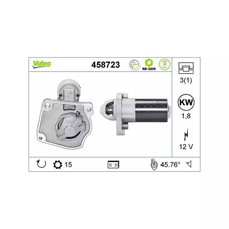 Démarreur VALEO 458723 - Visuel 1
