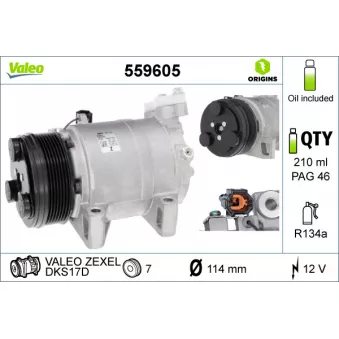Compresseur, climatisation VALEO 559605