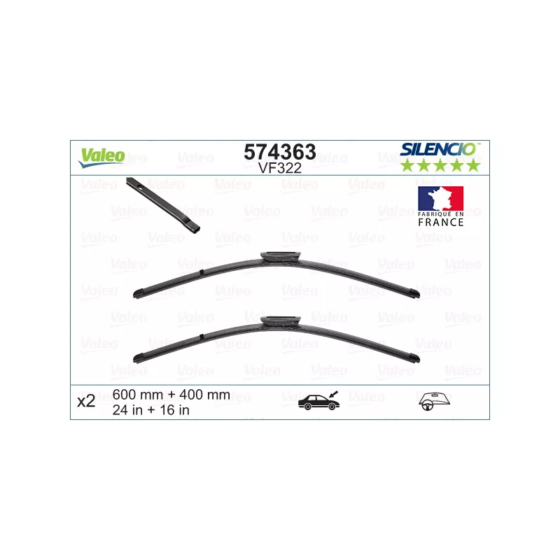 Kit balais d'essuie-glace VALEO 574363 - Visuel 1