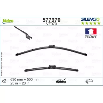 Kit balais d'essuie-glace VALEO 577970 pour TOYOTA LAND CRUISER 1.0 EcoBoost - 100cv