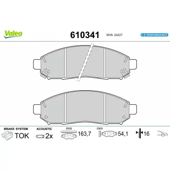 Jeu de 4 plaquettes de frein avant VALEO OEM D1060ZP00A