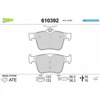 Jeu de 4 plaquettes de frein arrière VALEO OEM l5qd698451a