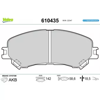 Jeu de 4 plaquettes de frein avant VALEO OEM 410606124r